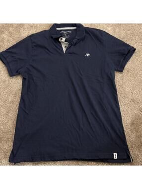 Aeropostale Men's Navy and Blue Polo-shirt